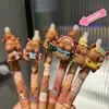 4-Pack Capybara Design Retractable Erasable Gel Pens Suitable for Office Stationery Holiday Gifts Plastic Material Writing Tools Black Ink