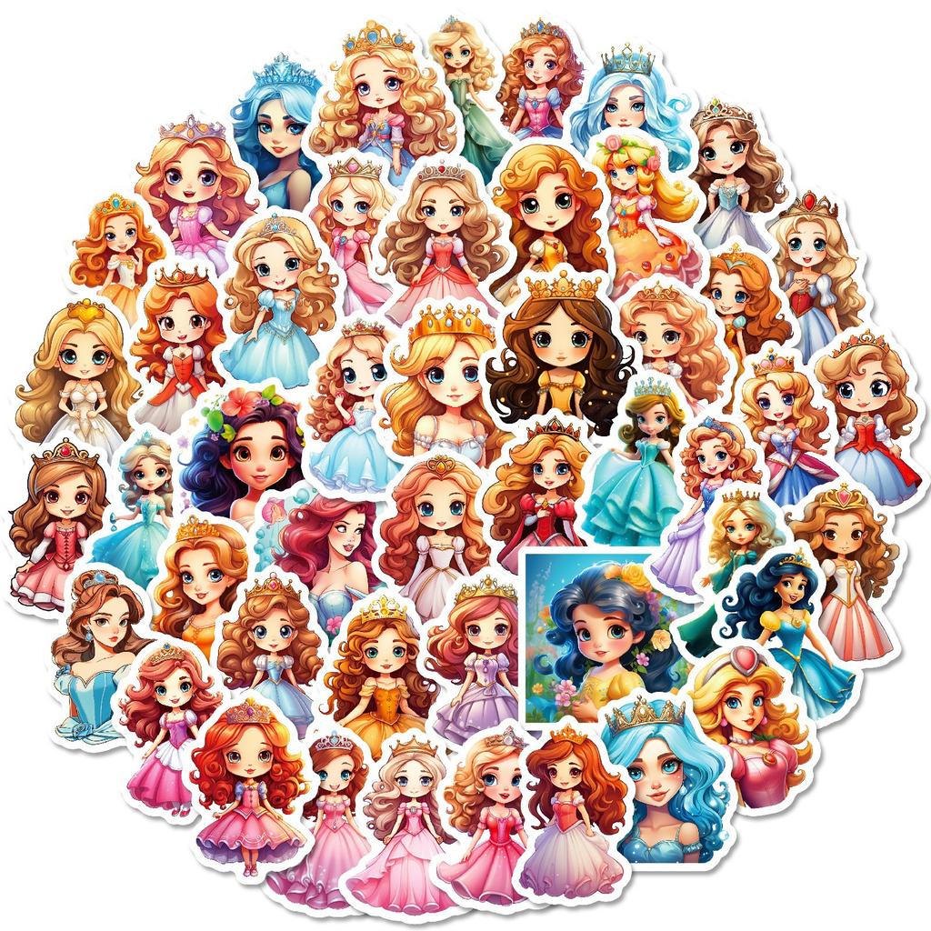 50 Cute Little Princess Graffiti Stickers for Children DIY Stickers Water Cup Waterproof Decorative Stickers