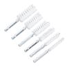 Bore Cleaning Brush Set, 6 Pieces with 1/4in Hex Shank, Wire Brush for Drill or Impact Driver (Nylon, White)