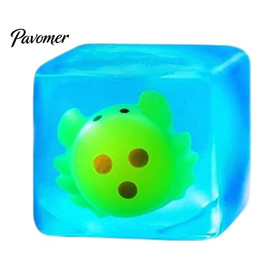 Adults Stress Relief Toys Glow-in-the-Dark Cube Toy, Squeeze Marine Animal Balls Sensory Clear with Luminous Sea Inside Transparent Toy