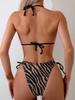 Sexy Striped Micro Bikini Women Swimsuit Female Halter Swimwear Thong Bikinis Set Two-piece Beachwear Bathing Suit
