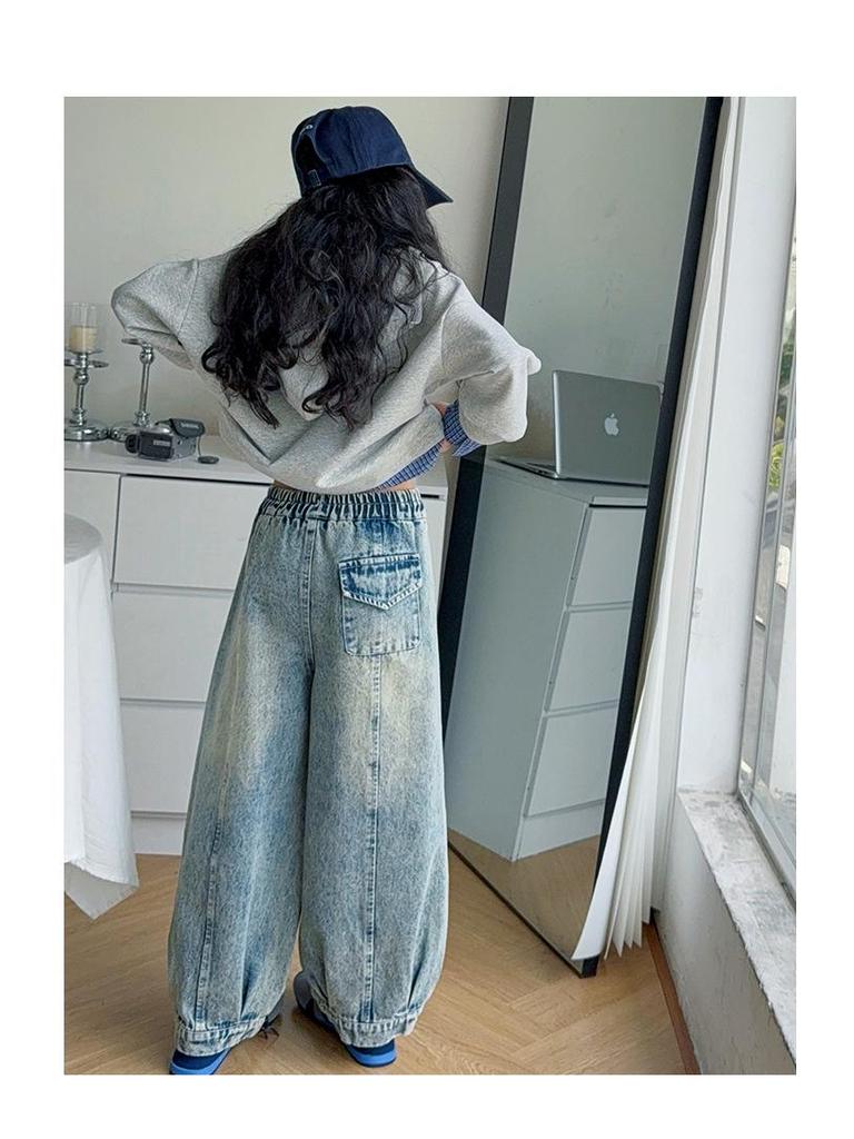 Girls' Trendy Autumn Sweatshirt & Jeans Set: 2025 Two-Piece Fashion