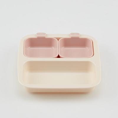 Nestic Mini Plate Baby Food Plate 3p, Vanilla Pink, Single Item, Popular Korean Parenting Items