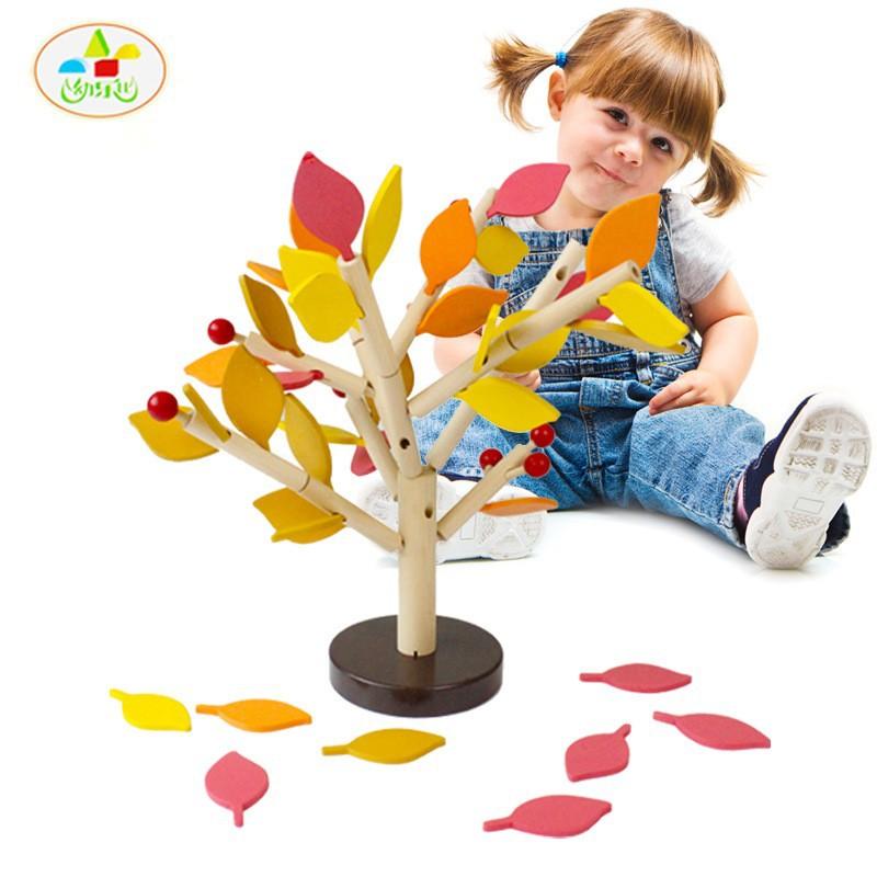 Children's disassembly and assembly simulation ball inserting building block making snowflake flakes colored leaves splicing leaves petals leaf ladder
