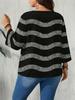 Plus Size Women's Striped Long Sleeve Round Neck Hoodie - Spring & Autumn 2026 Collection