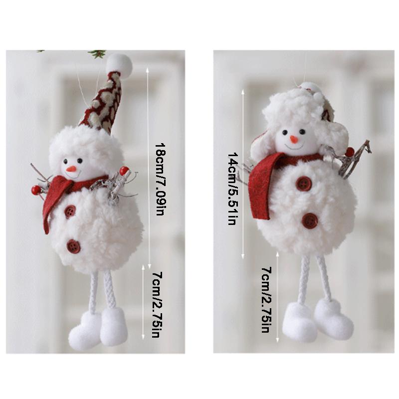 Christmas Angel Snowman Plush Doll Pendant Xmas Tree Hanging Ornaments Party Decor