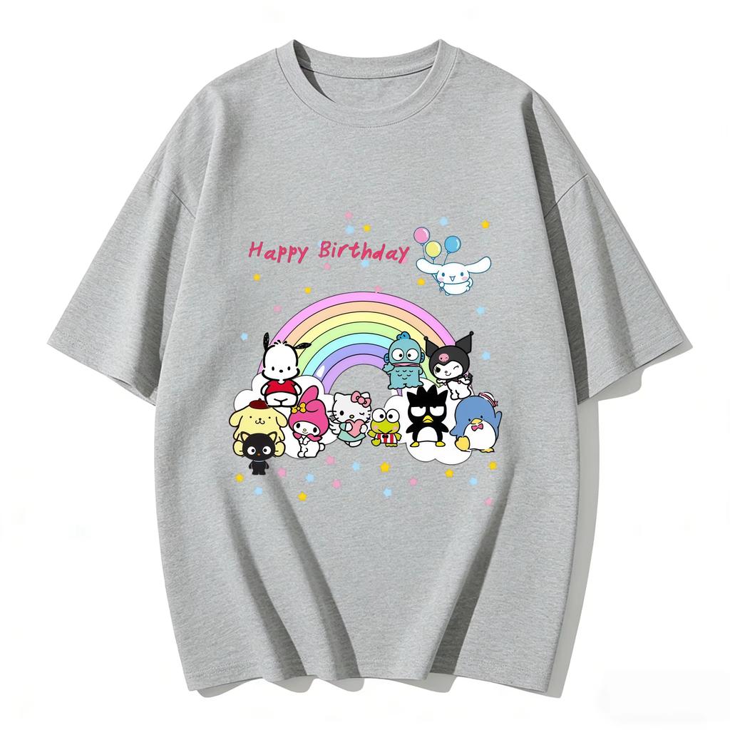 2026 HelloKitty Tee soft cotton short sleeve crew neck cute print lightweight summer top for Women daily casual wear