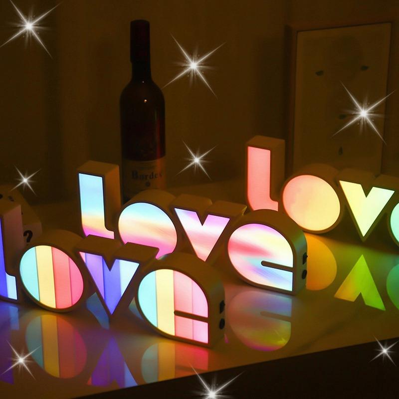 Buy Colorful Love Light LED Neon Sign Light for Valentine's Day Home ...