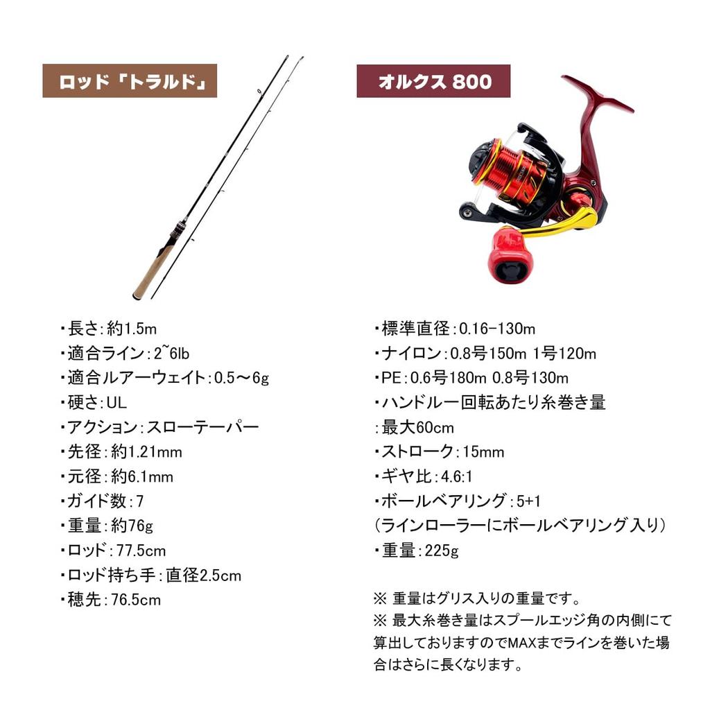 Orrudo Fishing Tackle Ultra Light Rod & Orcus 800 Spinning Reel Set (qb300107e02n01)