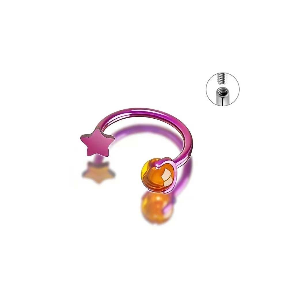 

ASTM F136 Titanium Star Cartilage Earring Belly Button Hoop Piercing Enthusiast Style 6