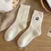 Cartoon Mink Velvet Socks Anti-slip Fluffy Mid Socks Soft Floor Plush Sock