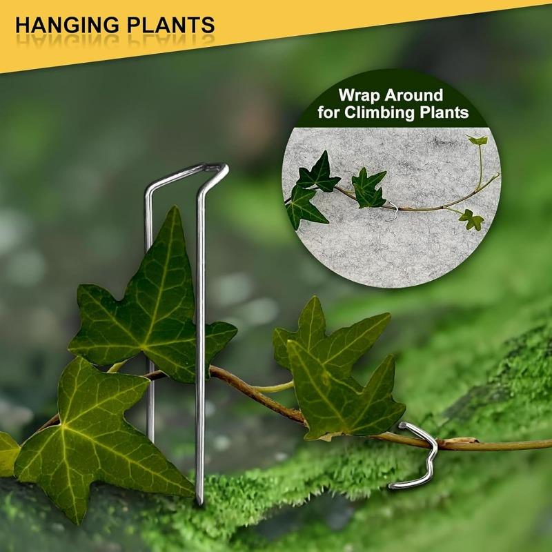 20/200pcs M-Shape Metal Garden Peg DIY Craft Wreath Bouquet Making Pin Ground Staple Landscape Staples for Flower Arrangement