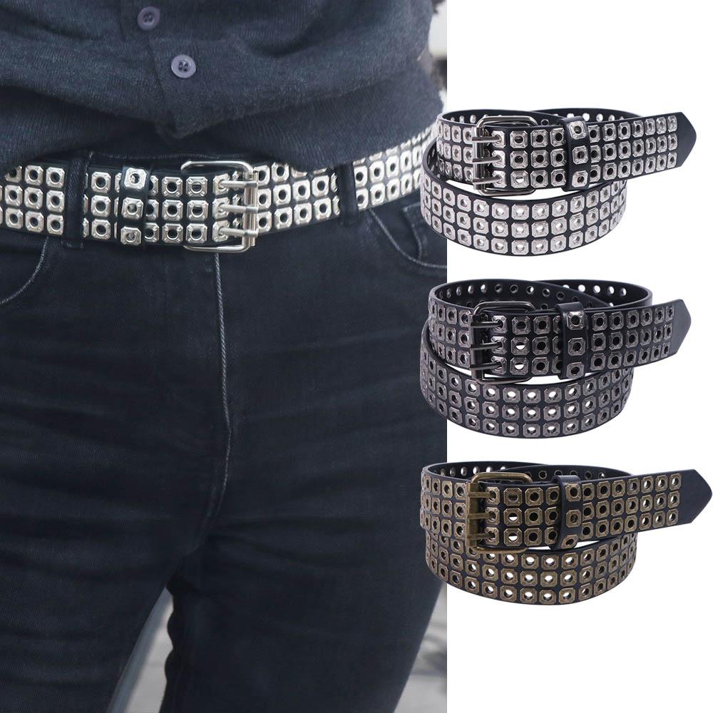 Zinc Zinc Alloy Pin Buckle Punk Style Rivet Belt Belt Accessories Wide Belt for Girdles  Unisex