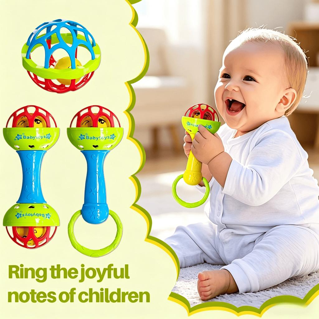 3pcs/Set Baby Rattles Toys Set Grab Shake Rattle for Babies Easy Hold Teething Toy, Development Learning Toy for Babies