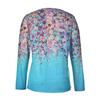 GMXIA Autumn Loose Long Sleeve Flower Bold V-neck T-shirt Base for Women