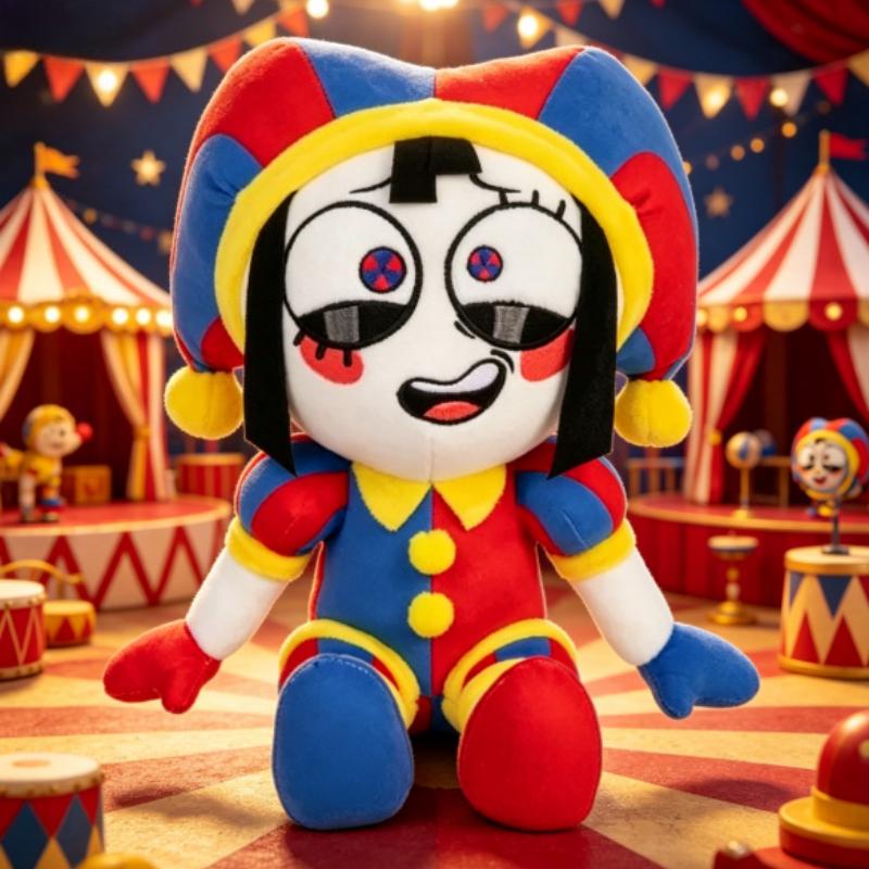 New 30cm Pomni Sitting Posture Cute Doll The Amazing Digital Circus Anime Surrounding Plush Toy Best Festival Gift for Childrens