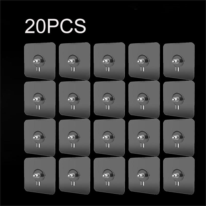 10/20PCS Strong Adhesive Hooks Clear Picture Frame Poster Wall Nails Hangers Cabinet Kitchen Bathroom Accessories Screw Holder