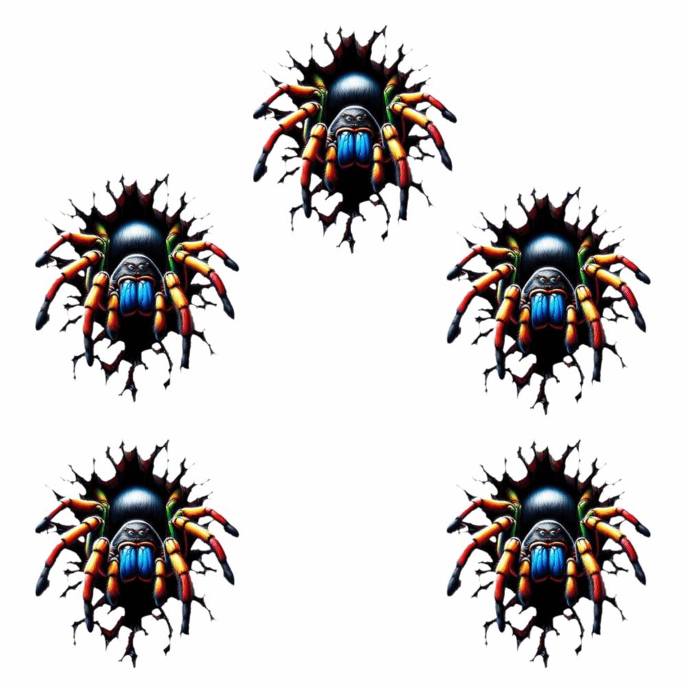5Pcs Self Adhesive Spider Stickers Irregular Shape Vehicle Decals Halloween Decoration