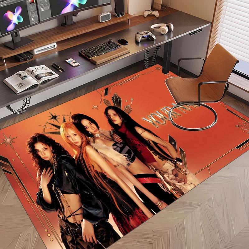 Custom Name Crystal Velvet Rug,aespa Comfortable Anti Slip Floor Mat For Room Decoration