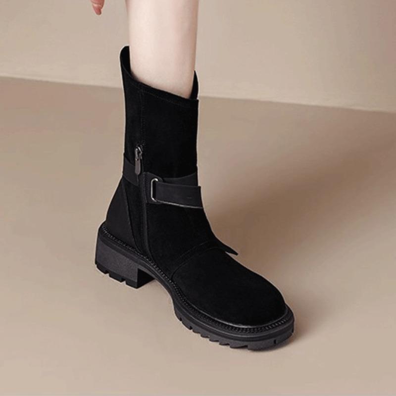 Ankle Women Boots New Chunky Shoes Suede 2025 Trend Winter Chelsea Boots Brand Party Women Sneakers Knight's Botas Mujer