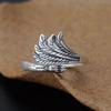 Simple Three-dimensional R Peacock Phoenix Ring Women's Living Mouth Distressed Jewelry