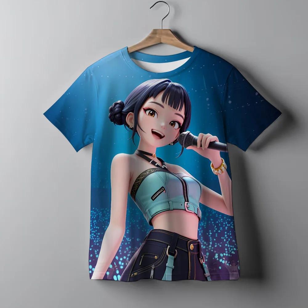 

Детская одежда K-Pop Охотники на демонов Мода Повседневные топы Круглый вырез Короткий рукав Для девочек и мальчиков K-Pop Охотники на демонов Подарок Футболка 140