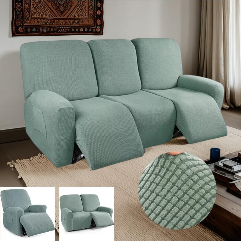 1/2/3seater Recliner Sofa Covers for Living Room Stretch Jacquard Washable Armchairs Slipcover Couch Cover Protects Furniture