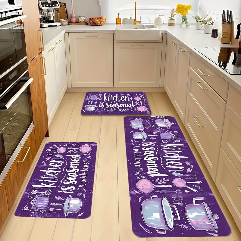 1Pcs Anti Fatigue Kitchen Rugs, OneHouse Coffee Print Waterproof Non-Slip Thick Cushioned Kitchen Mat Heavy Duty Comfort Standing Mat for Kitchen