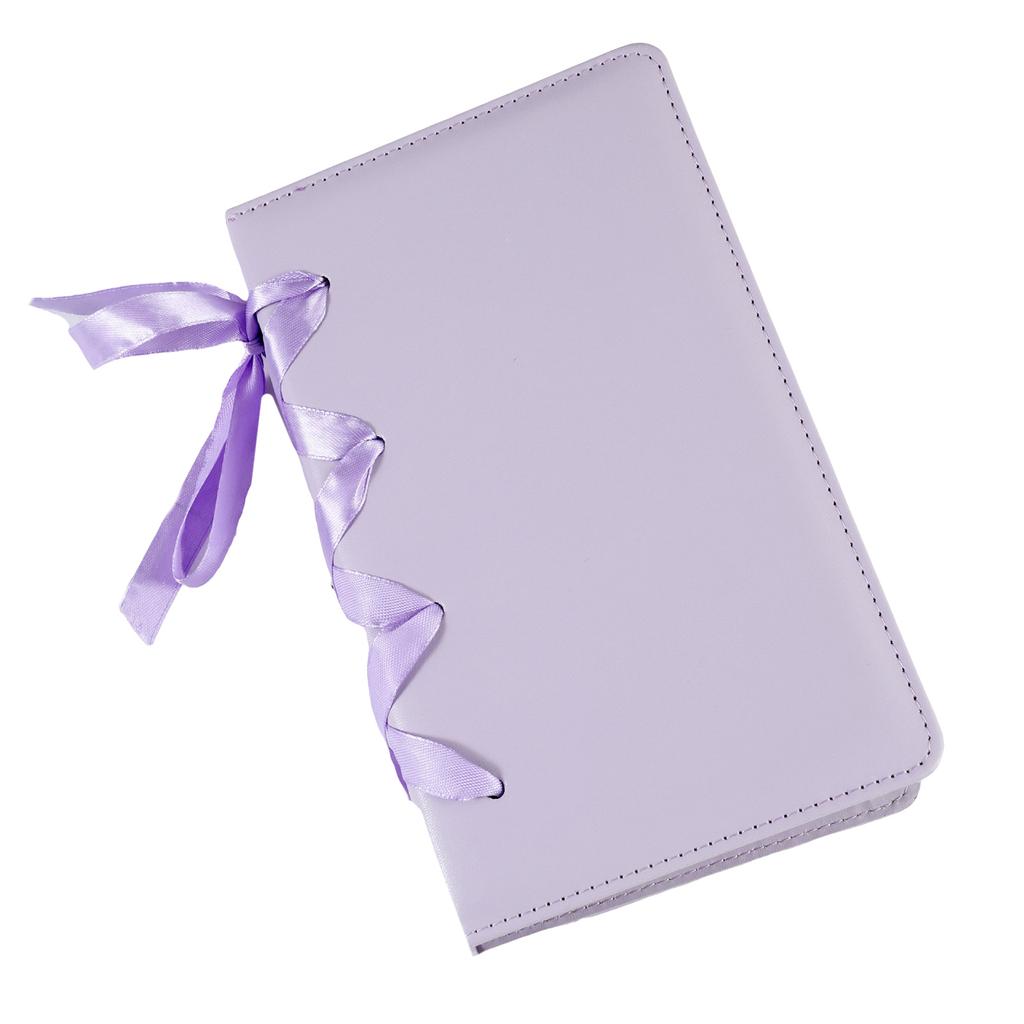 A6 Photo Album with 25 Inner Pages PU Leather Binder Album Lovely Bows Photo Book Kpop Photocard Holder for 3'' Photo