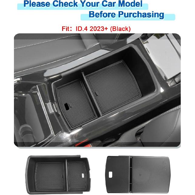 2023 2024 2025 2026 ID.4 Accessories Center Console Organizer for VW ID.4 (Standard/S/S Plus/Pro/Pro S/Pro S Plus), Durable ABS Plastic Console Tray