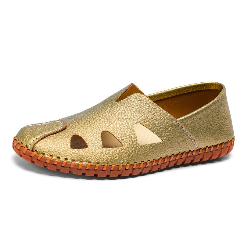 Men s Breathable Leather Sandals - Autumn Casual Driving Moccasins 43