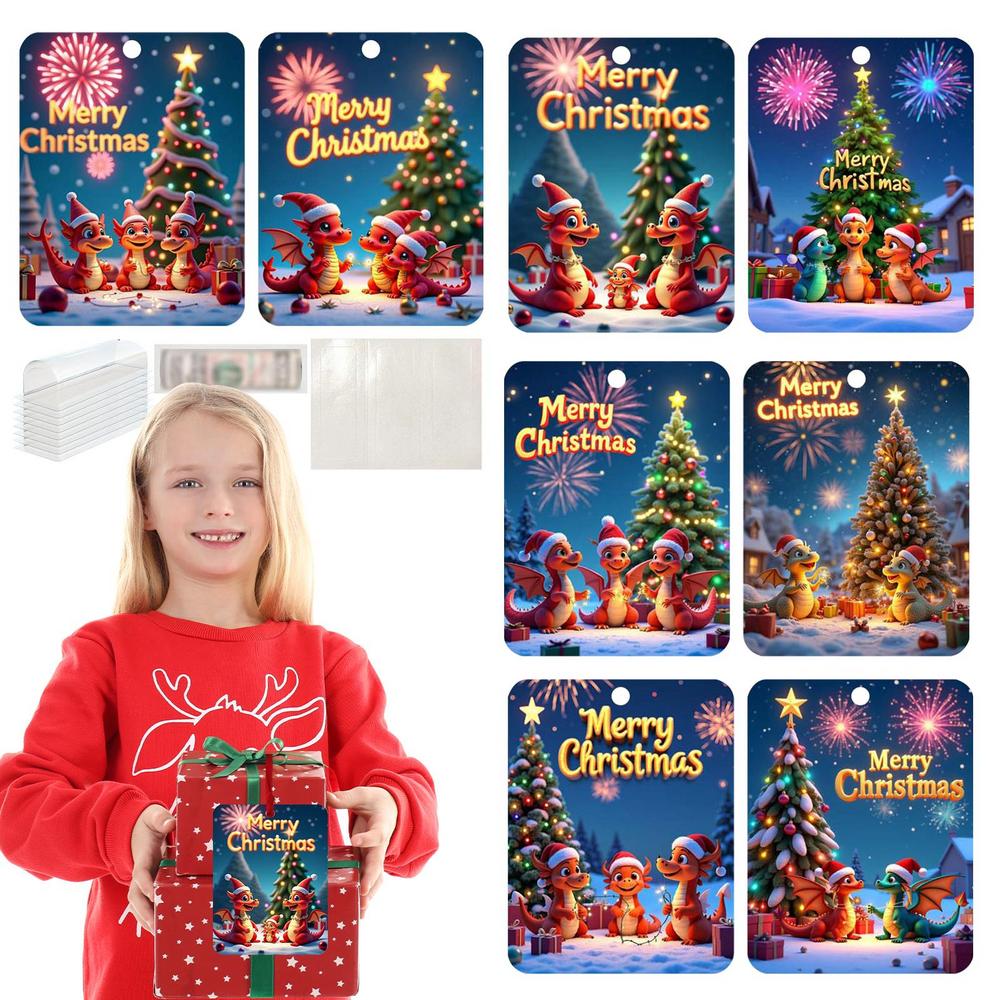 Weihnachtsgeldhalter, 8 Stück, Drachen-Schneemann-Geldhalter, süße Weihnachtsdekorationen mit Umschlägen, Bargeld, Urlaubsbedarf für