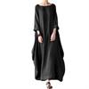 Plus Size Women Vintage Loose Round Neck Spring Dress for Daily Wear
