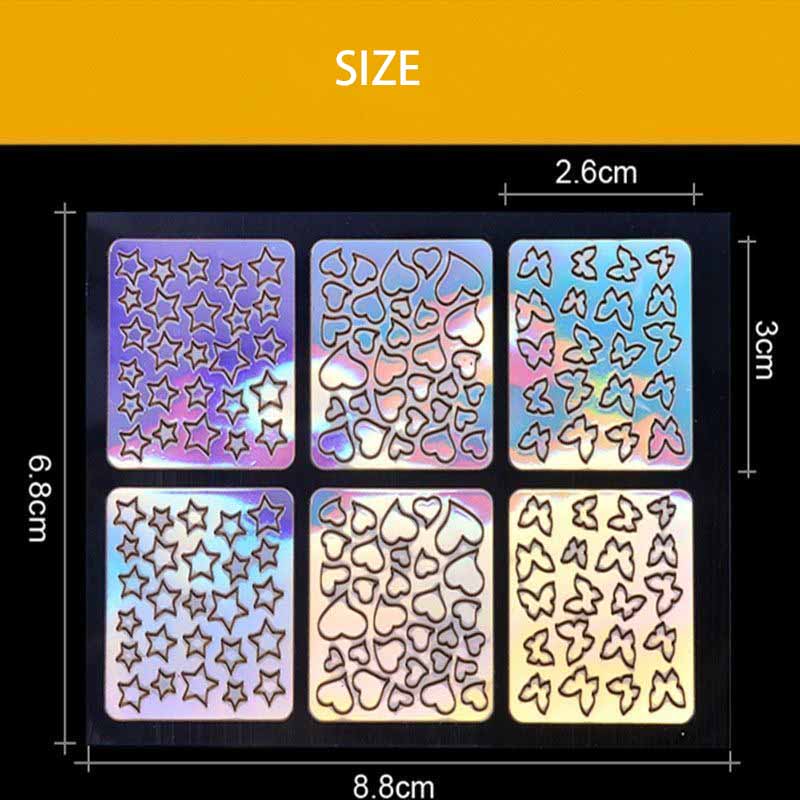 12/24 Arkusze Wycinane Laserowo Naklejki do Nail Artu Szablony do Stemplowania - Zestaw Narzędzi DIY do Manicure Francuskiego
