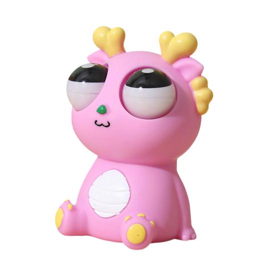 Herausspringender Augen Drache Quetschspielzeug Angst Stressabbau Sitzender Cartoon Drache Knet-Sensorisches Spielzeug Weicher Stressball Tierisches Fidget Spielzeug