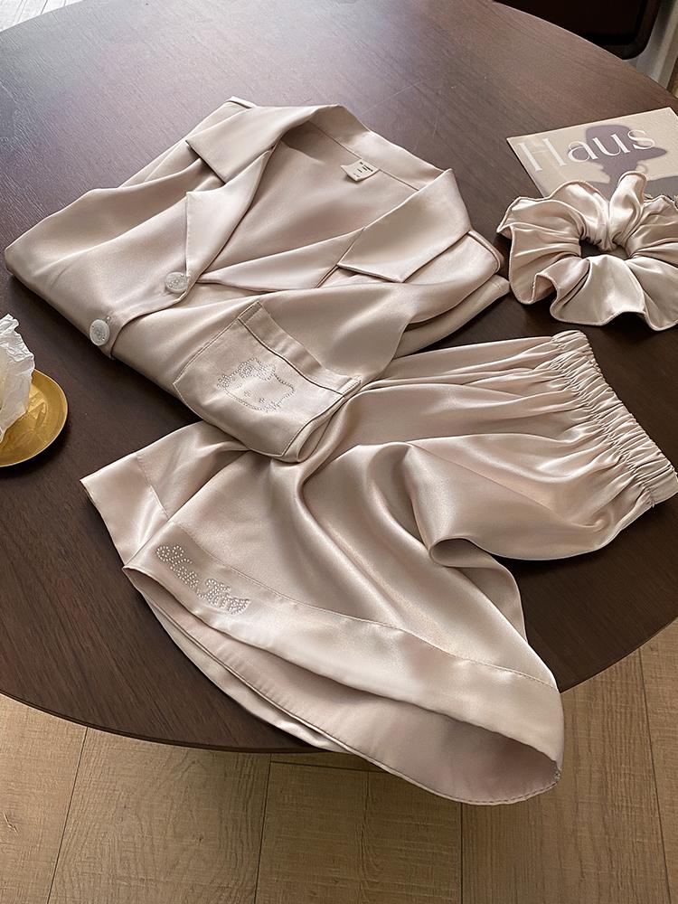 

Women s Mulberry Silk Pajama Set - Solid Color, Short Sleeve Top & Shorts, Summer-Ready Sleepwear XL