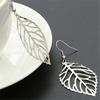 Noble Vintage Minimalist Leaf Design Bohemian Dangle Drop Charm Hollow- Out Earring Jewelry for Woman
