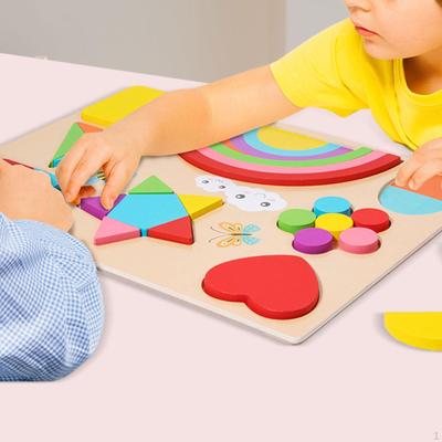 Wood Puzzles Board Recognition Toy Creative Gift Preschool Fine Motor Skills Educational
