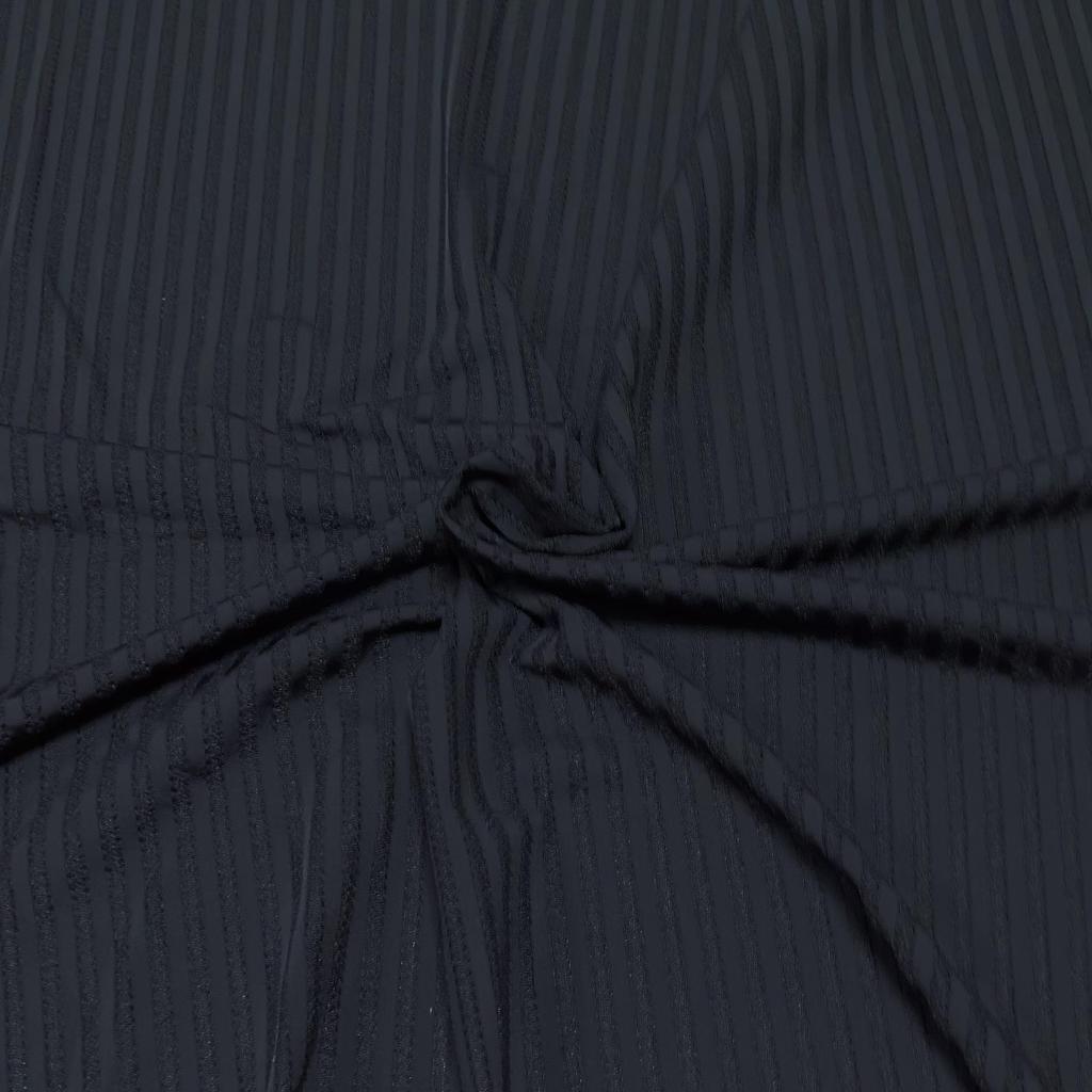 40D Black Horizontal Stripe Nylon Spandex Mesh Fabric