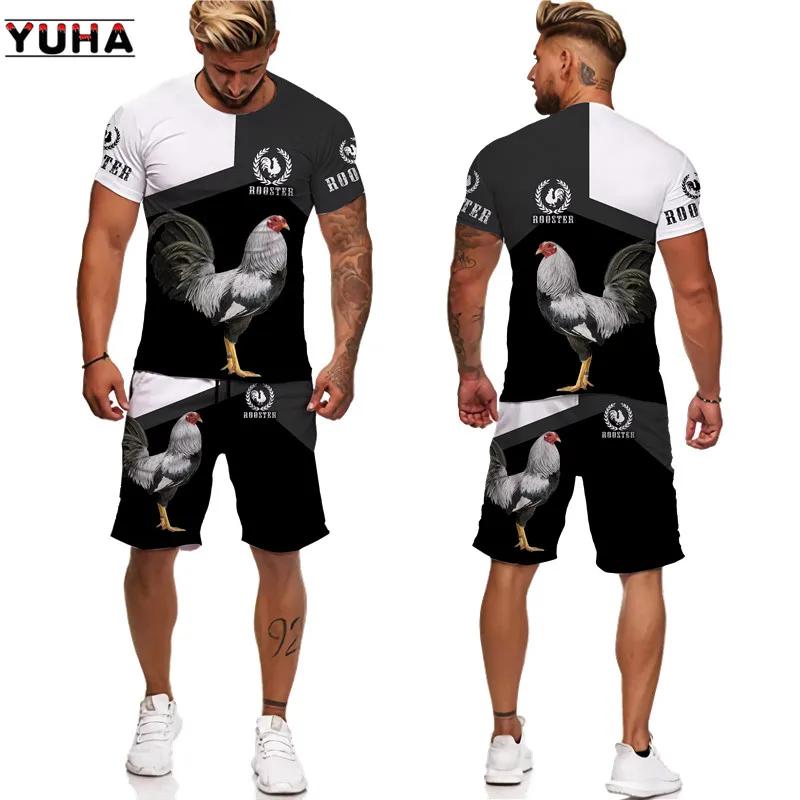 Summer Men Casual Tracksuit Retro Style O Neck Oversized Fashion 3D Printed T Shirts Men Tshirt+Shorts Clothing 2 Piece Sets