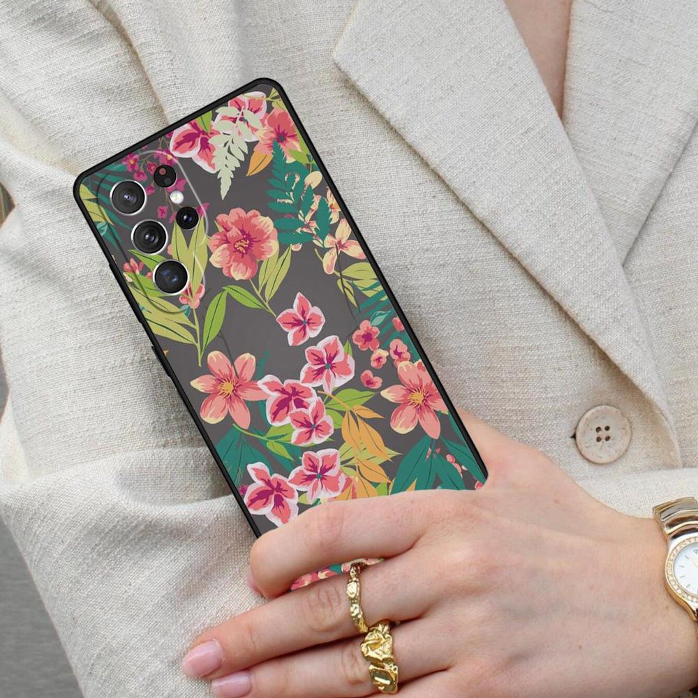 Tropical Paradise Hawaiian Flower SOFT Cell Phone Case for Samsung Galaxy S26 Ultra S25 S24 S23 S22 S21 S20 Note10 Cover