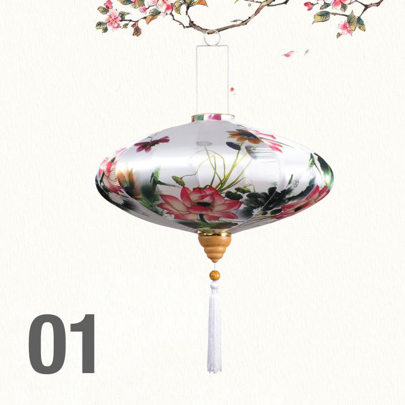 12/14 Inch Chinese Style Satin Silk Lantern Corridor Restaurant Tea Room Decor Palace Lamp Mid-Autumn Spring Festival Decor