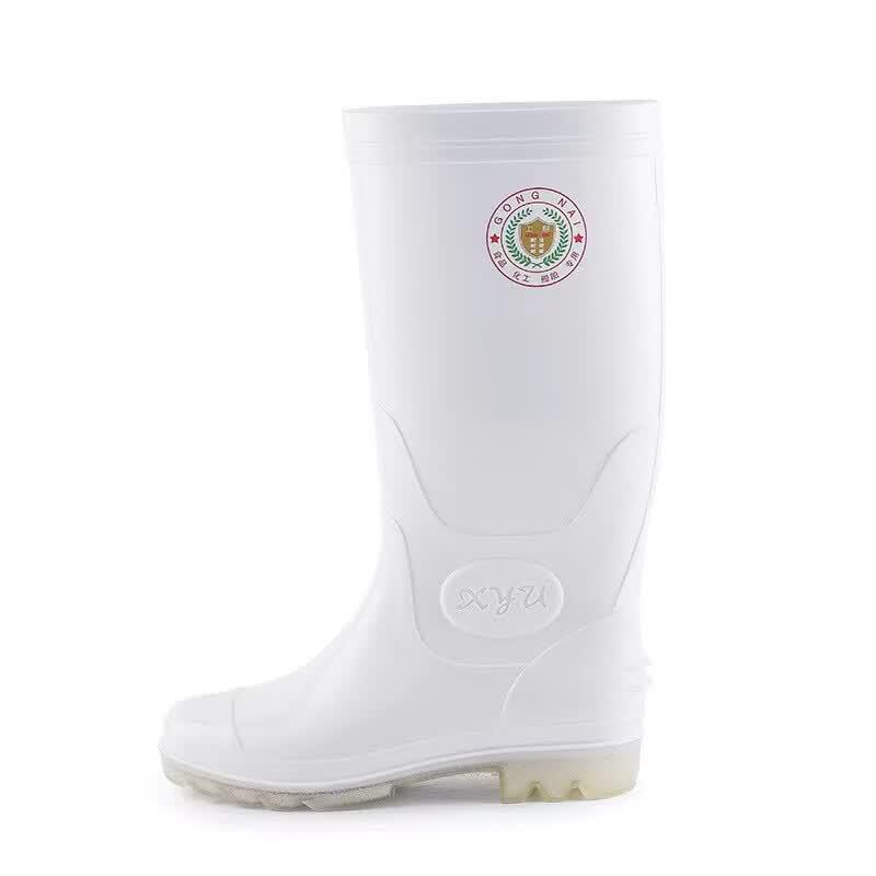 Guqie White Industrial PVC Rain Boots