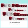 J-128 Sparkly Wine Red Toe Nail Wraps Ins Style With Tulips Bows And Leopard Print