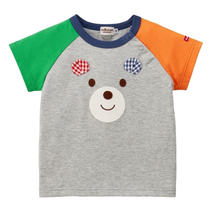 

HOUSE Hot Series Short Sleeve Baby Clothes Kids Boys Girls 80cm Gray [MIKI Biscuits] T-shirt Bear Face 72-5201-577 серый