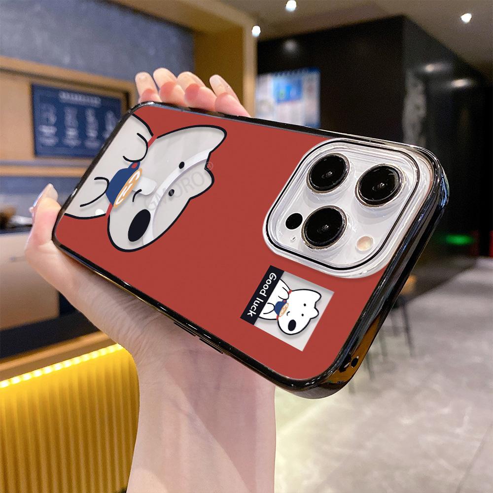 Coffee puppy is suitable for Apple 16ProMax transparent mobile phone case with magnetic iPhone17 anti-drop 15 protective case.