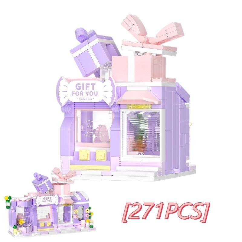 Creative Park Series Street Building Blocks Coffee Shop Children s Toys Box