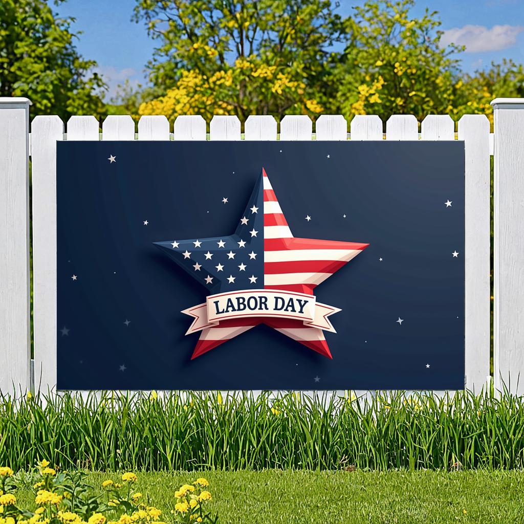 Star Decoration High Quality Party Banner Patriotic Theme Event Display for National Holiday Indoor Display Patriotic Events