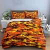Camouflage Pattern Orange Bedding Duvet Cover Set Duvet Cover Pillowcases  (1*Duvet Cover 2*Pillowcases, without duvet insert)