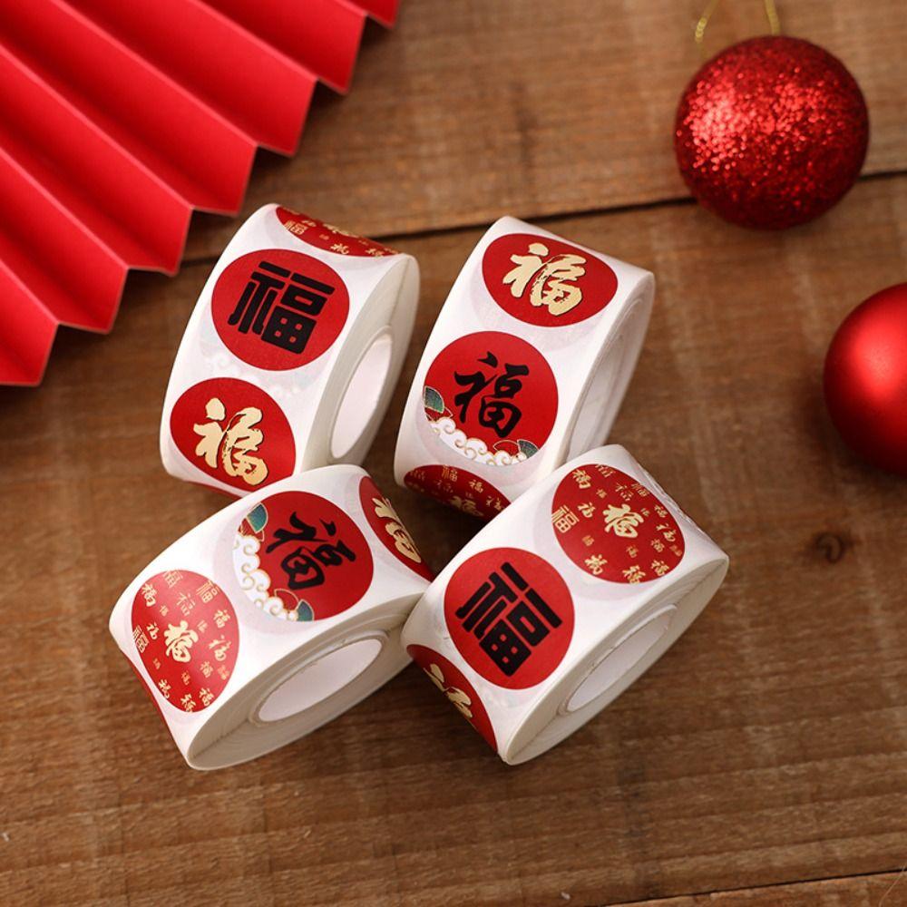 Gift Packaging Chinese Fu Blessing Sticker Round Sealing Sticker  Children Toys